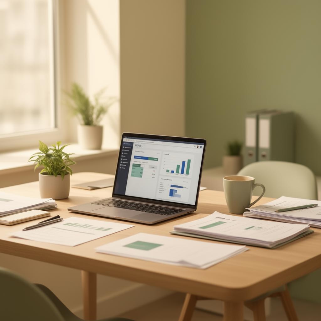 A calm modern accounting workspace
